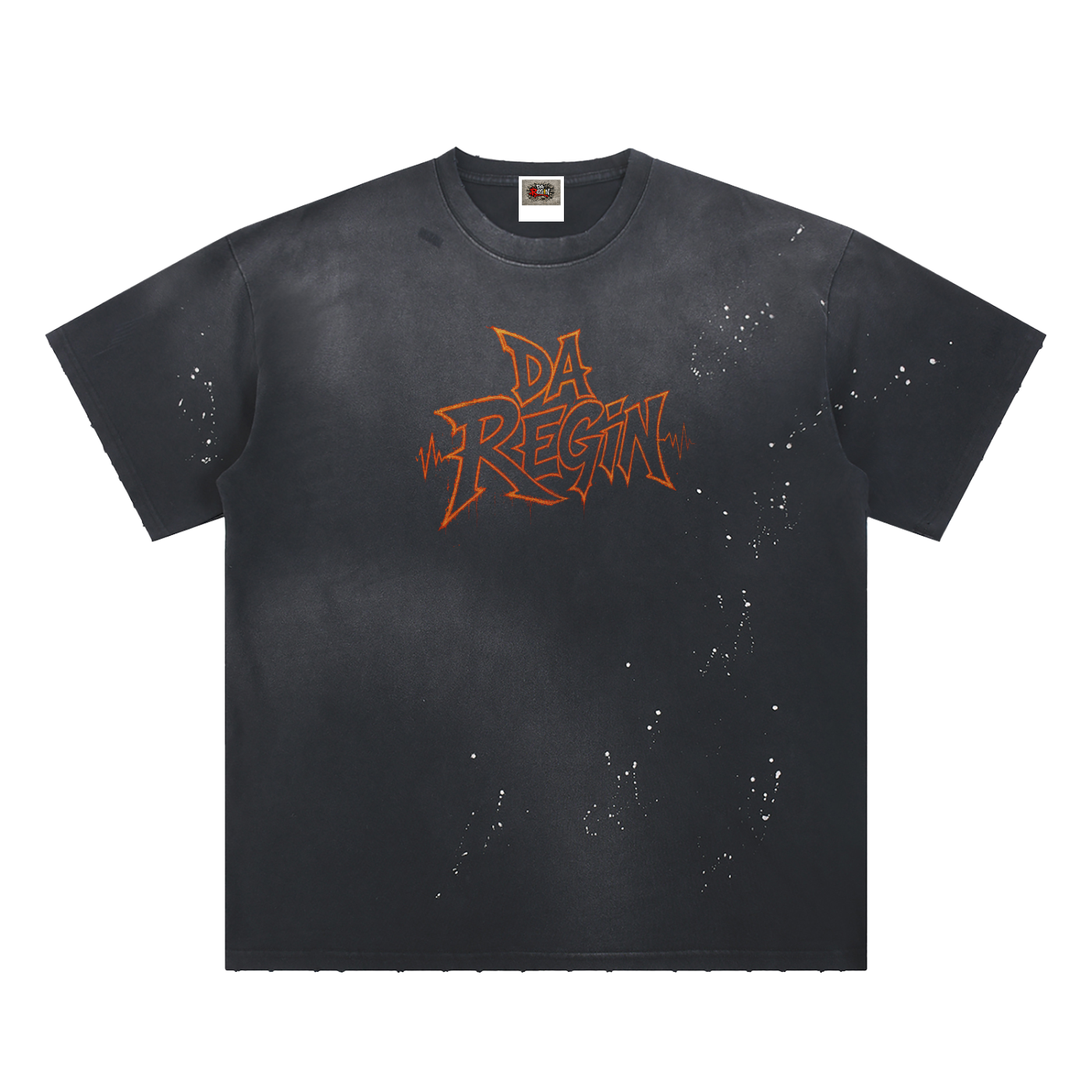 Da regin  Hand-Frayed Sunfade Paint Splatter T-Shirt