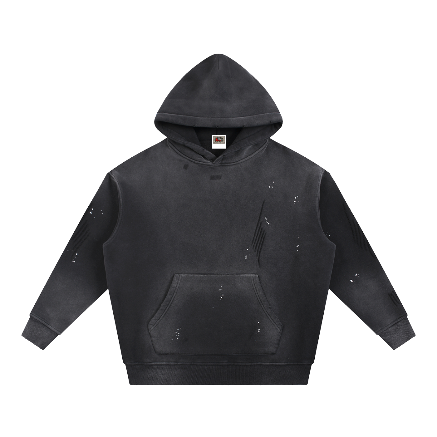 Da regin Vintage Washed Frayed Fleece Hoodie