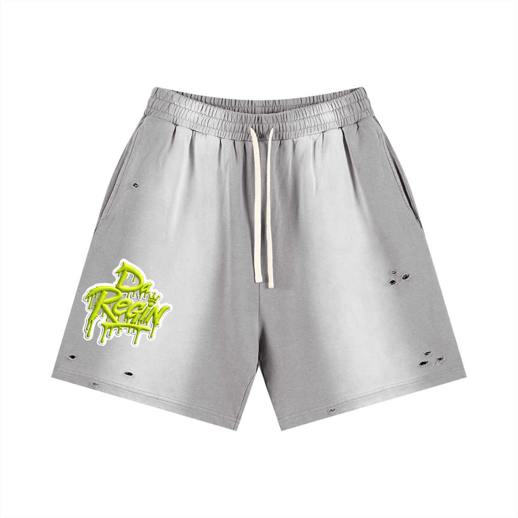 Da regin Sun Fade Distressed Shorts