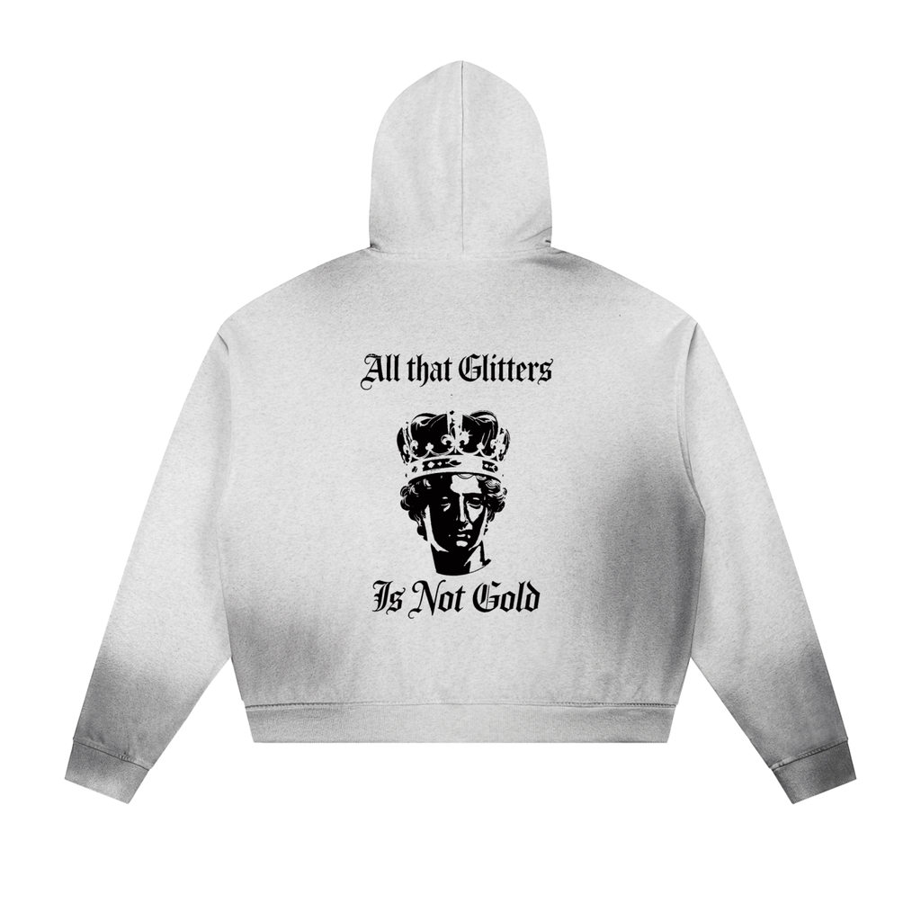 Da regin  Sun Fade Frayed Raw Edge Fleece Zip Hoodie
