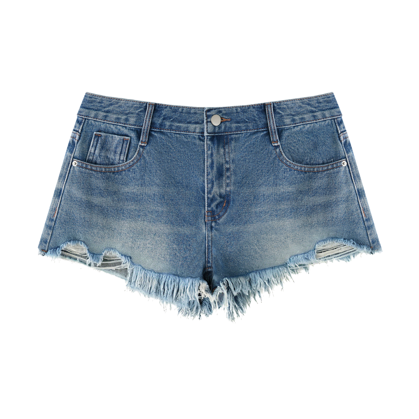 Da regin Women's Vintage Wash Raw Hem Denim Shorts