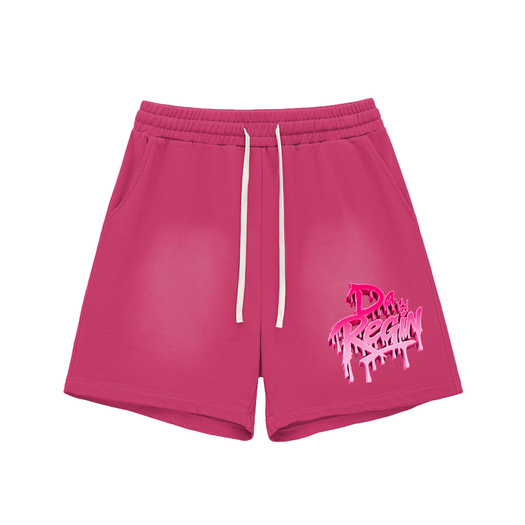 Da regin Sun Fade Raw Edge Cotton Shorts
