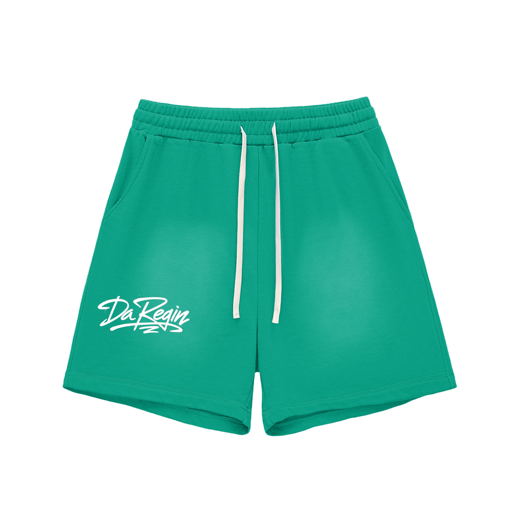 Da regin Sun Fade Raw Edge Cotton Shorts