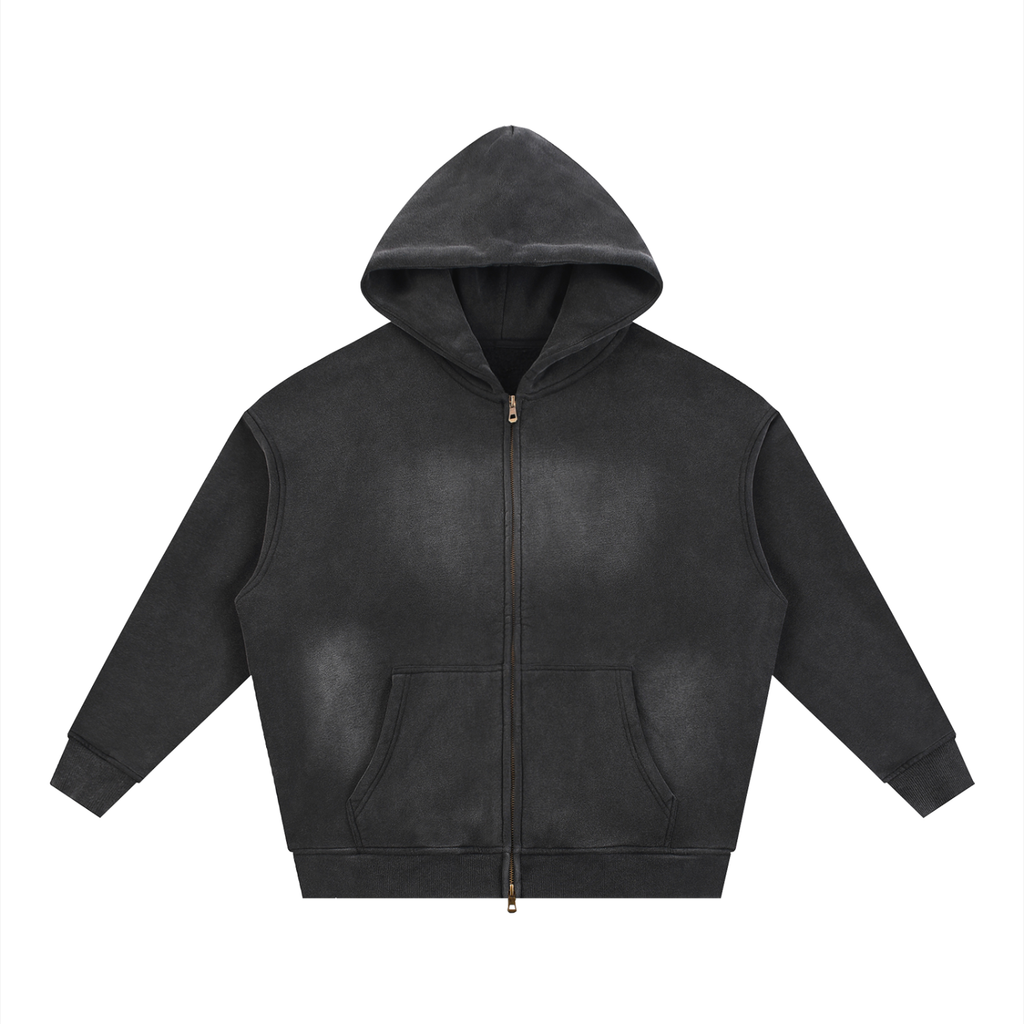 Da regin Sunfade Two-way Zipper Boxy Fleece Hoodie