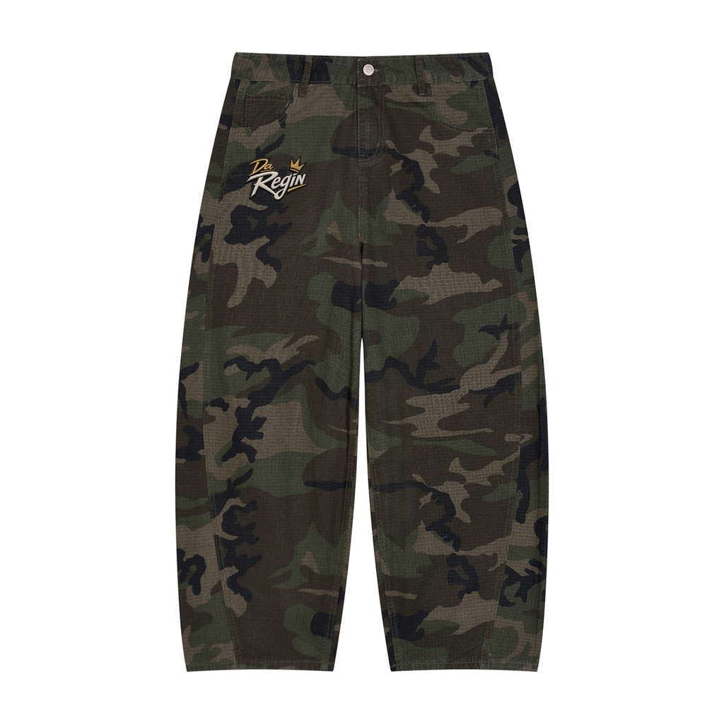 Men’s Camo Barrel Leg Cargo Pants