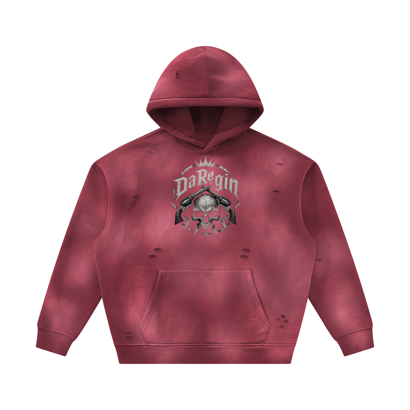 Da regin  Unisex Sunfade Frayed Fleece Hoodie