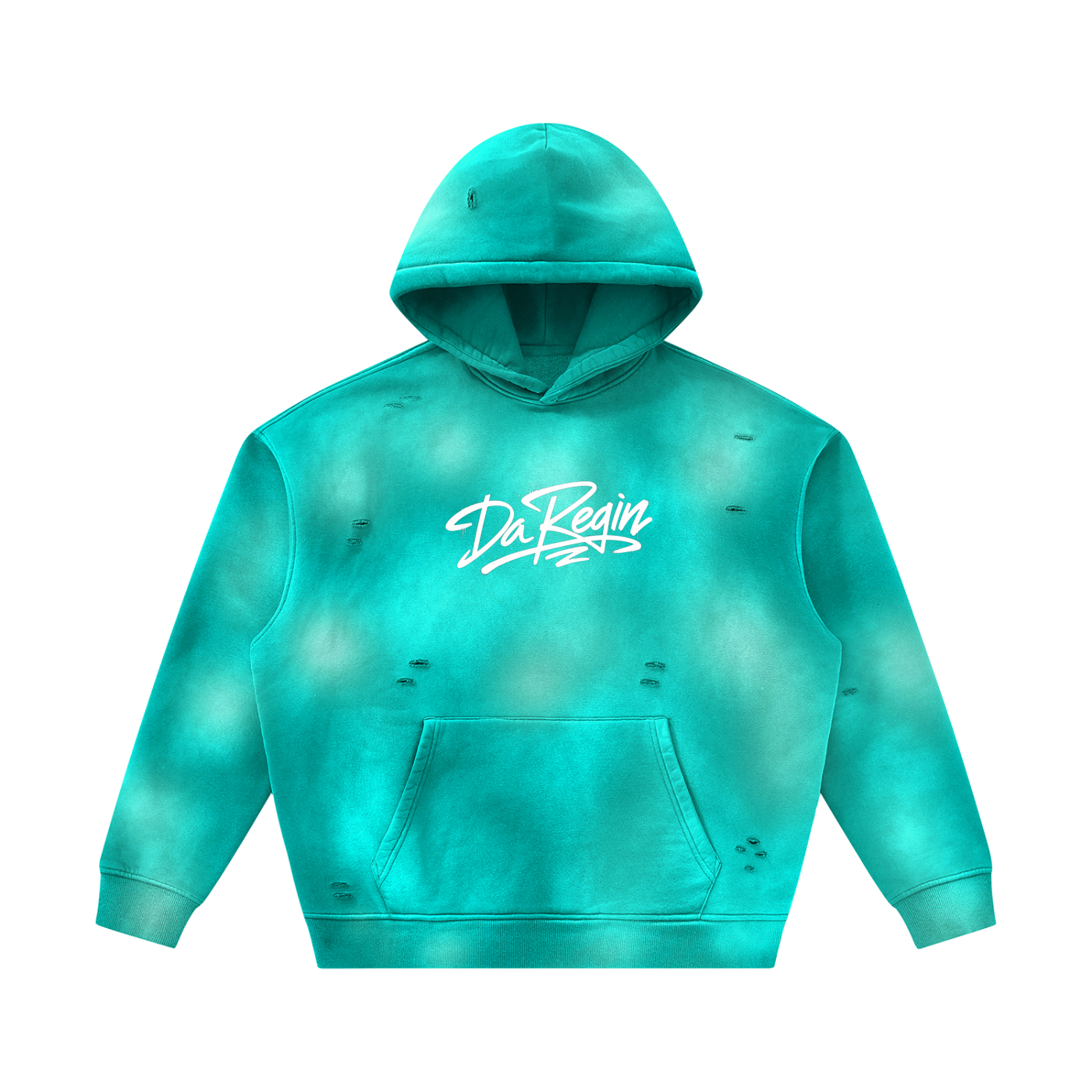 Da regin Unisex Sunfade Frayed Fleece Hoodie