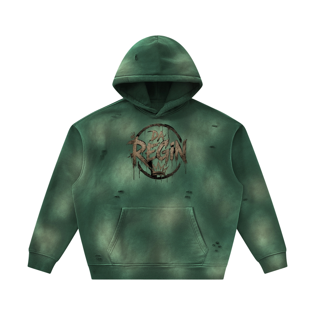Da regin Unisex Sunfade Frayed Fleece Hoodie