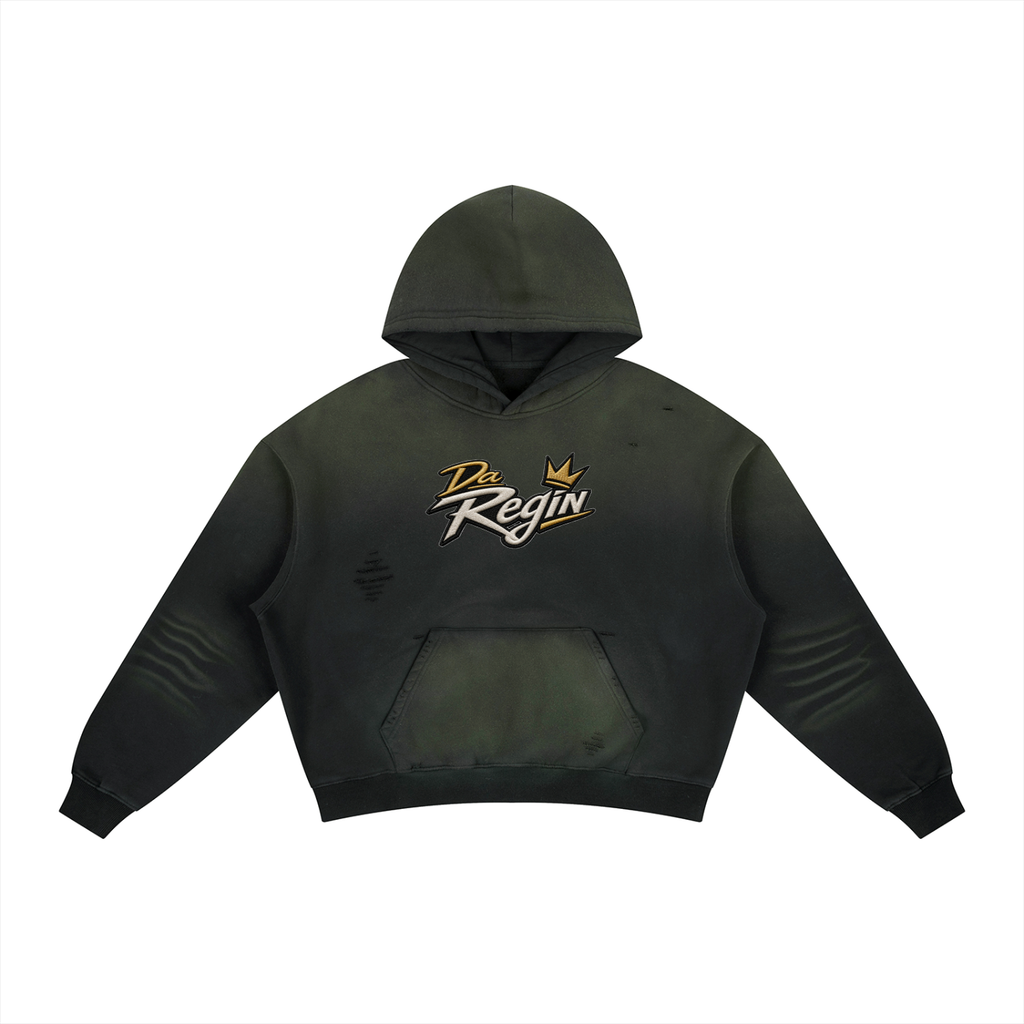 da regin Frayed Sunfade Boxy Fleece Hoodie