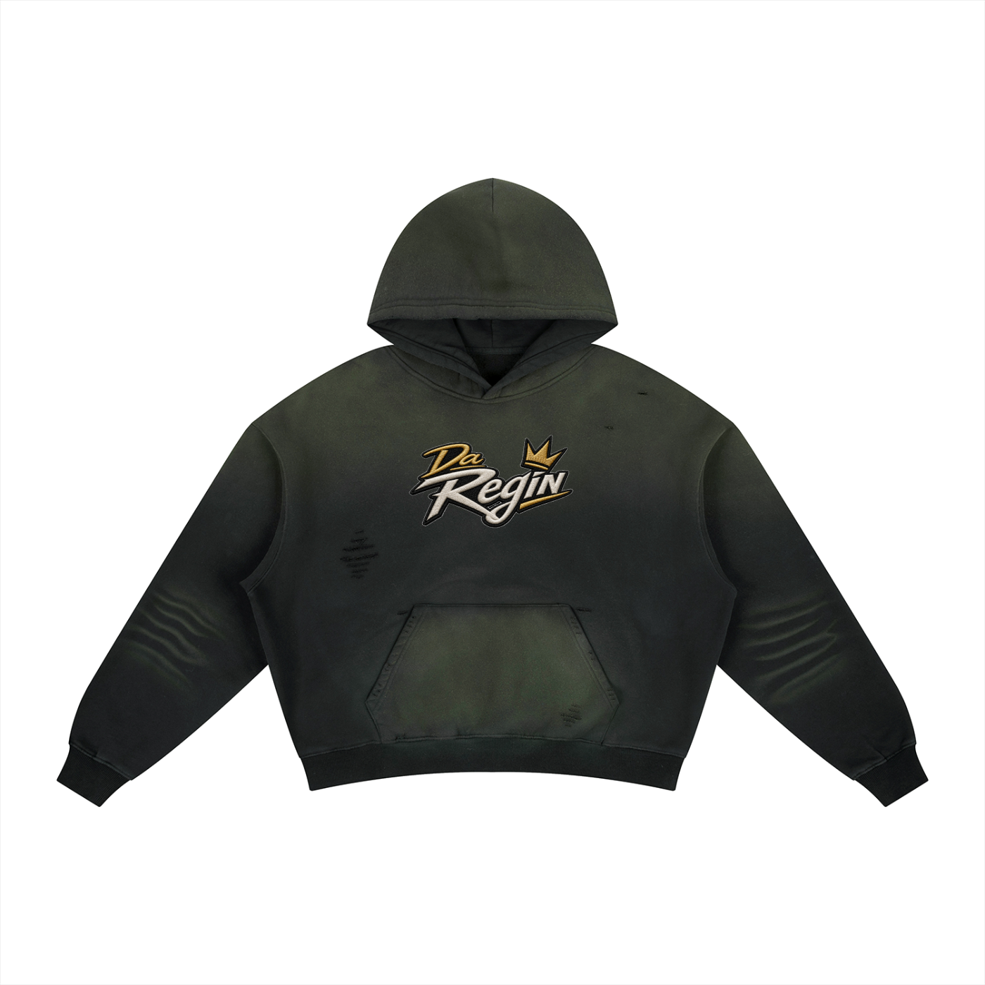 da regin Frayed Sunfade Boxy Fleece Hoodie