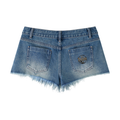 Da regin Women's Vintage Wash Raw Hem Denim Shorts
