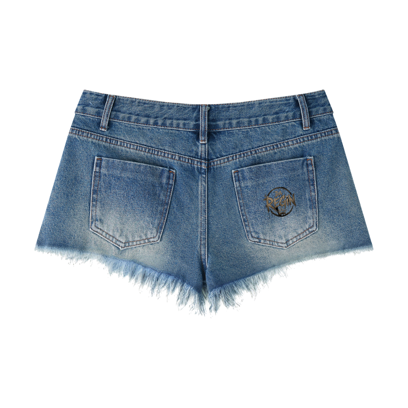 Da regin Women's Vintage Wash Raw Hem Denim Shorts