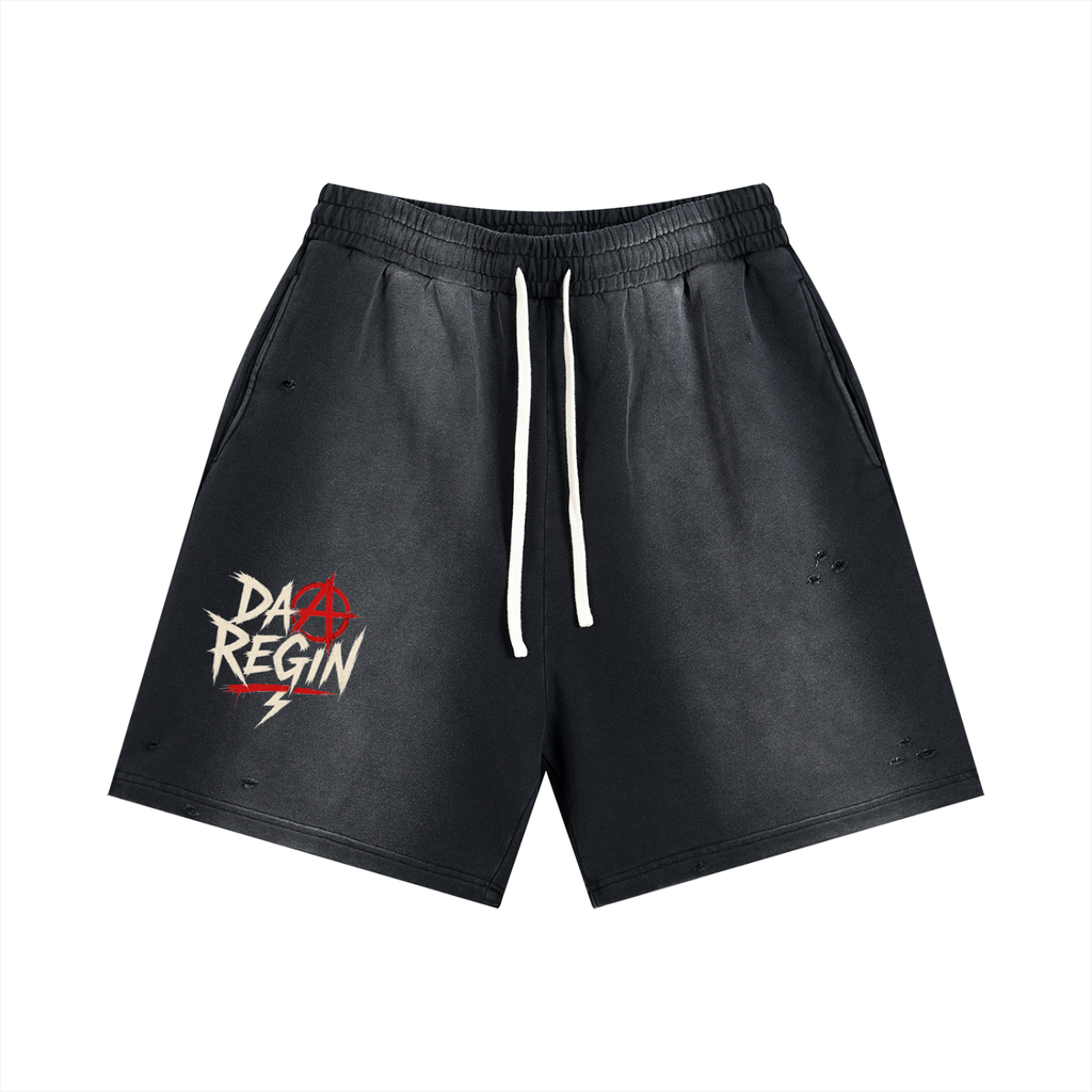 Da regin Sun Fade Distressed Shorts