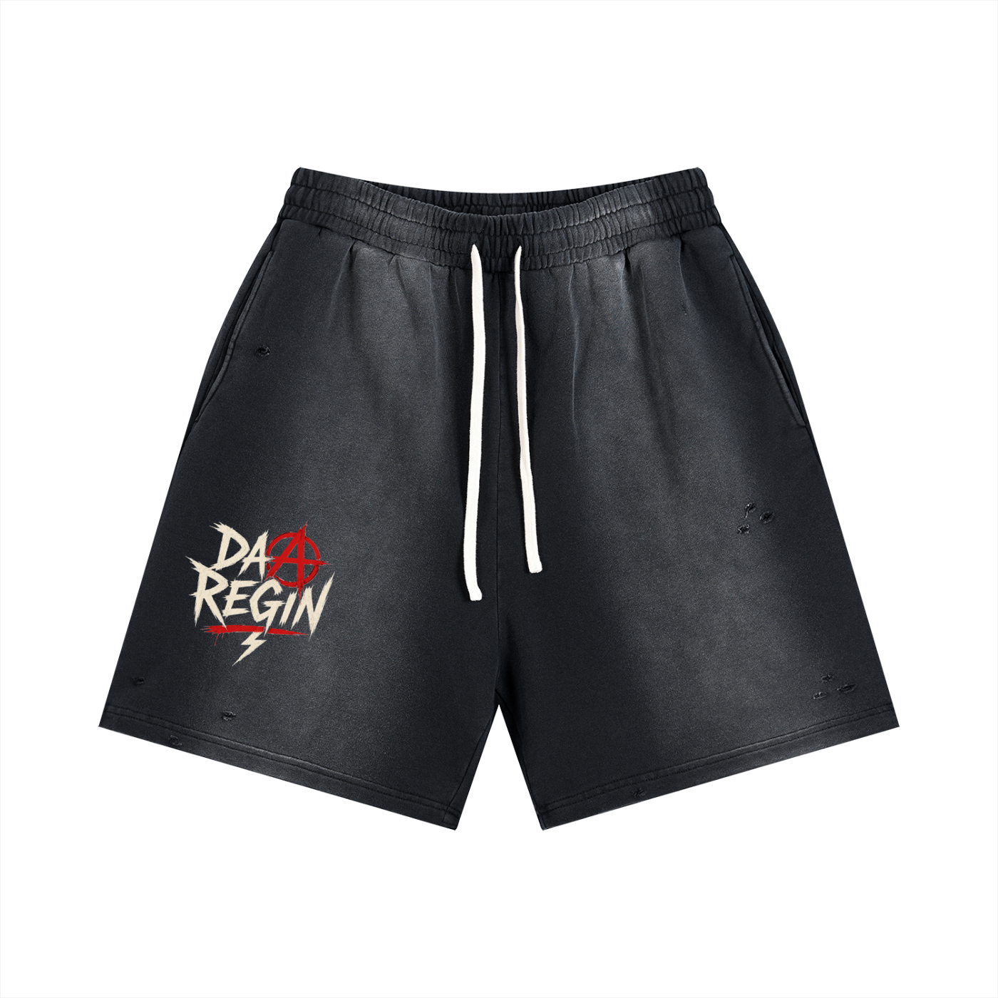 Da regin Sun Fade Distressed Shorts